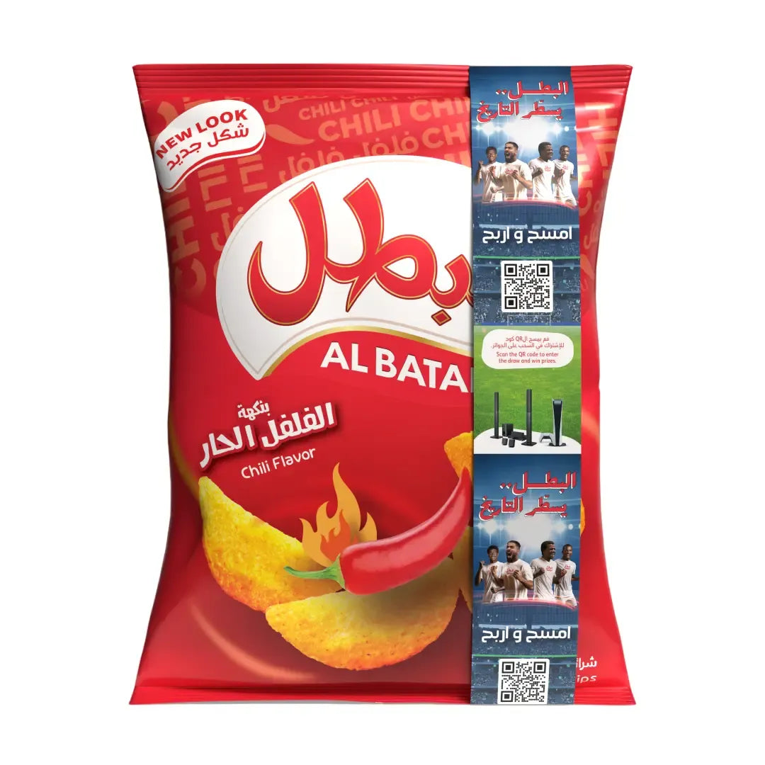 البطل رقائق بطاطس بالفلفل الحار 110 جم