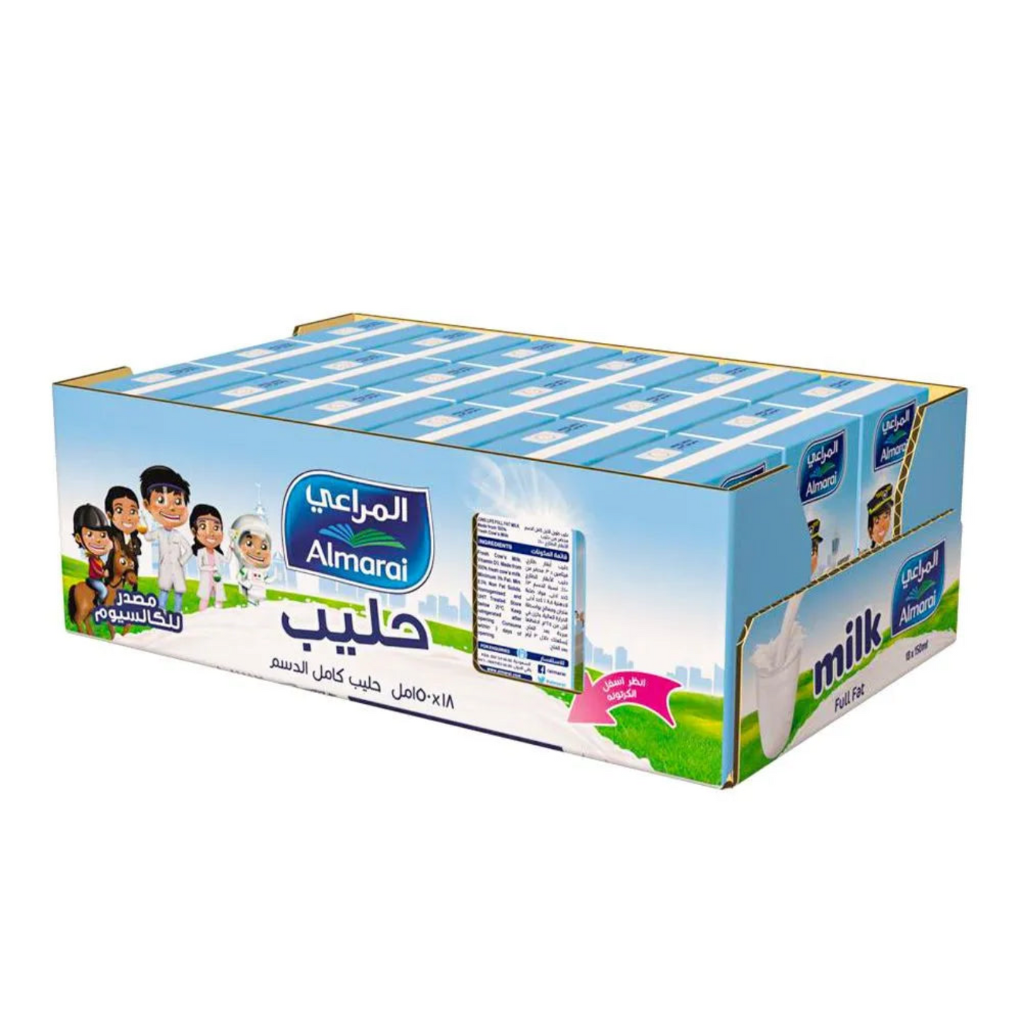 Almarai Long Life Milk Full Fat 150 ML × 18 Box