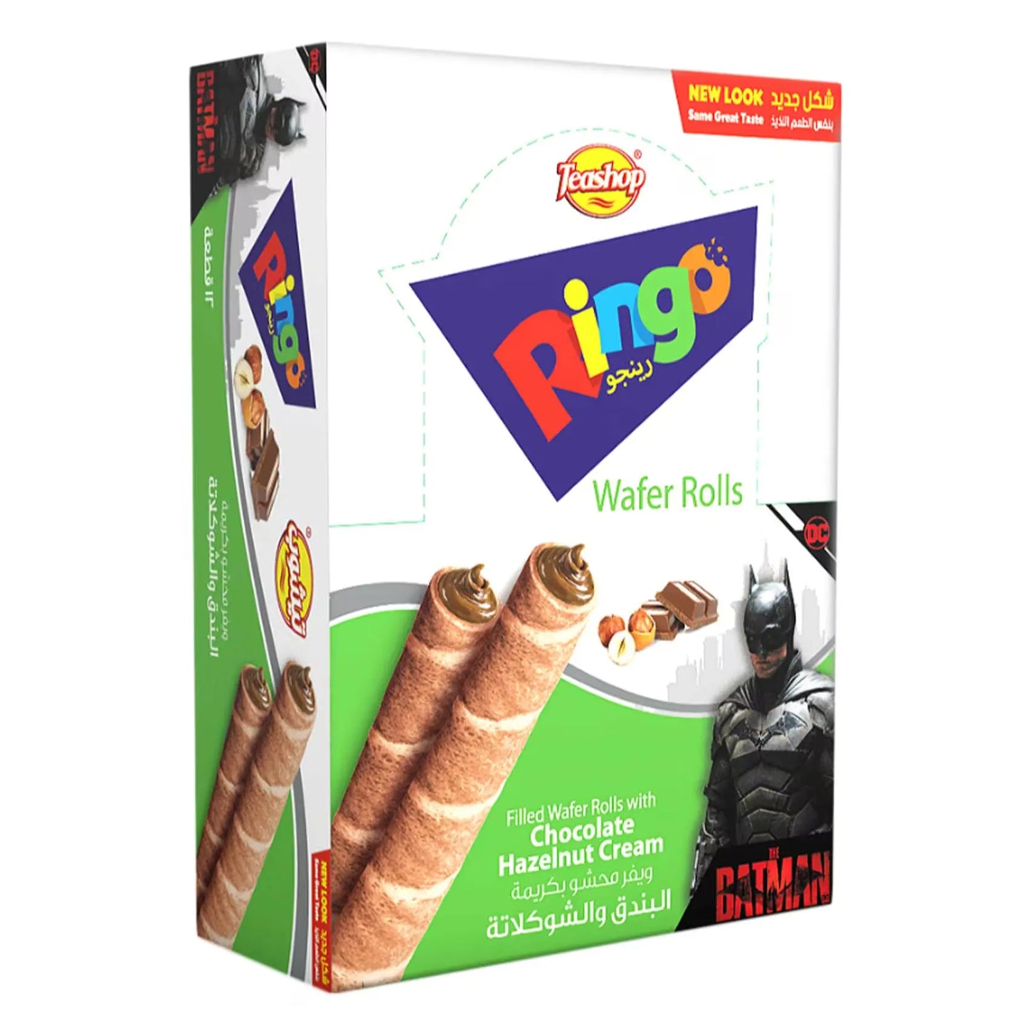 Teashop Ringo - Chocolate & Hazelnut Filled - Wafer Rolls 16g ×12