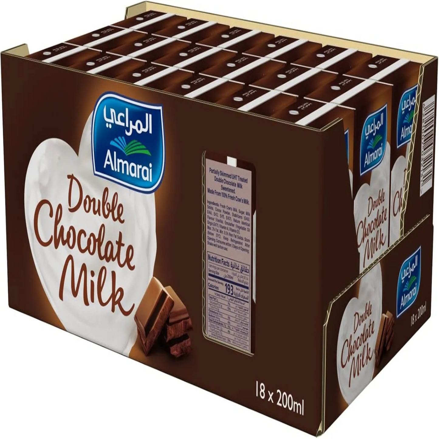 Almarai Uht Double Chocolate Flavoured Milk, 18 X 200 ml