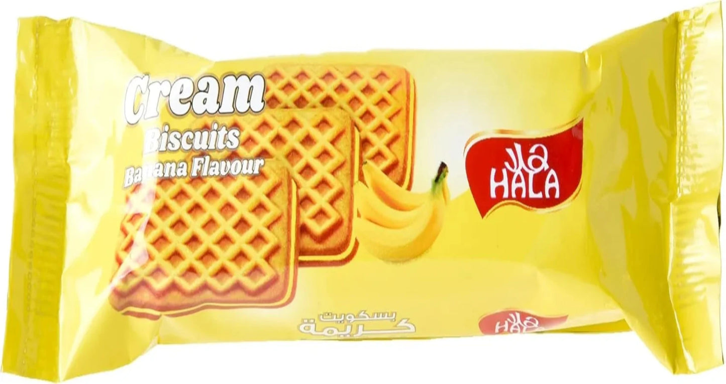 بسكويت كريم بنكهة الموز من هلا، 16 × 30 جم،