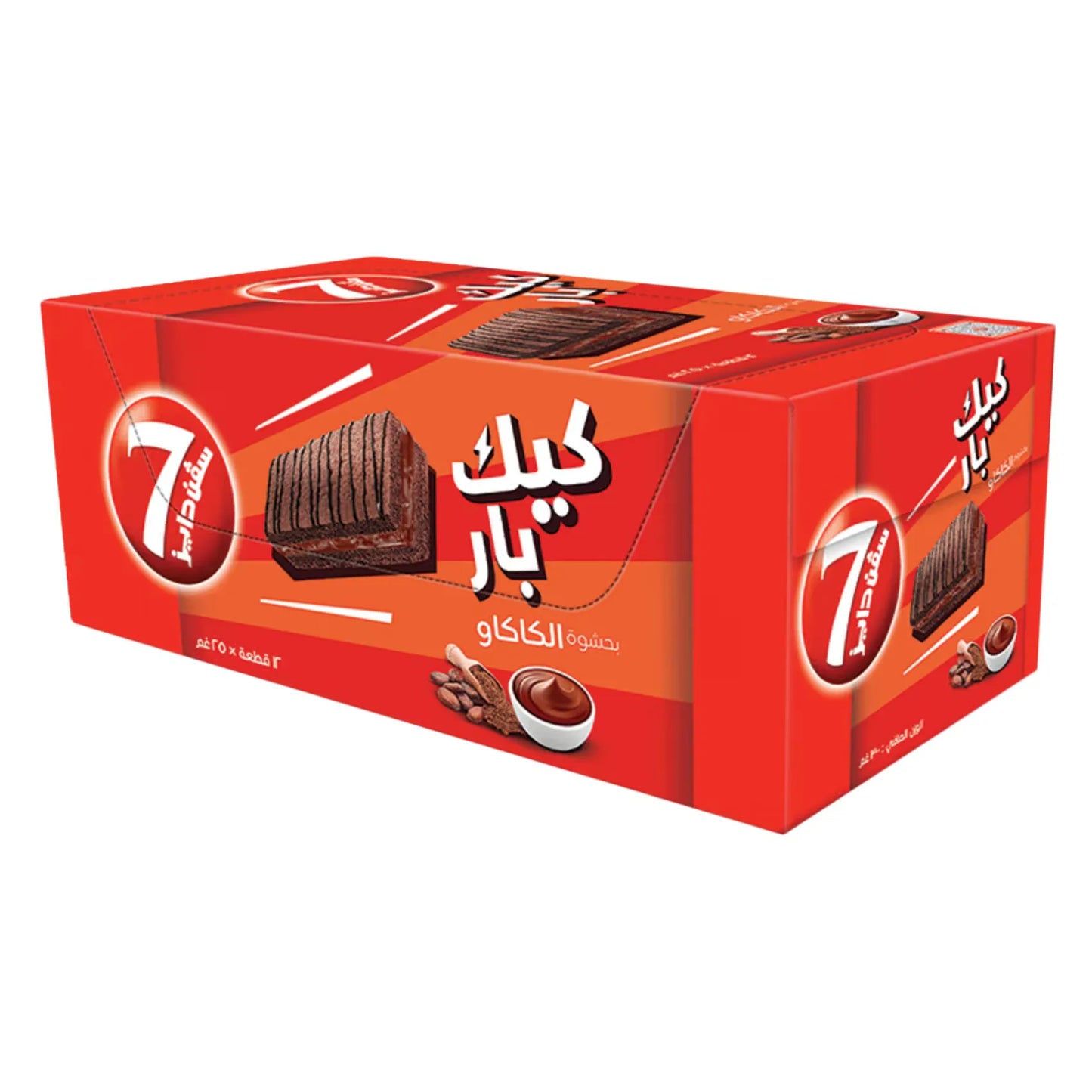 سفن دايز كيك بار بحشوة الكاكاو 25 جرام × 12 قطعه